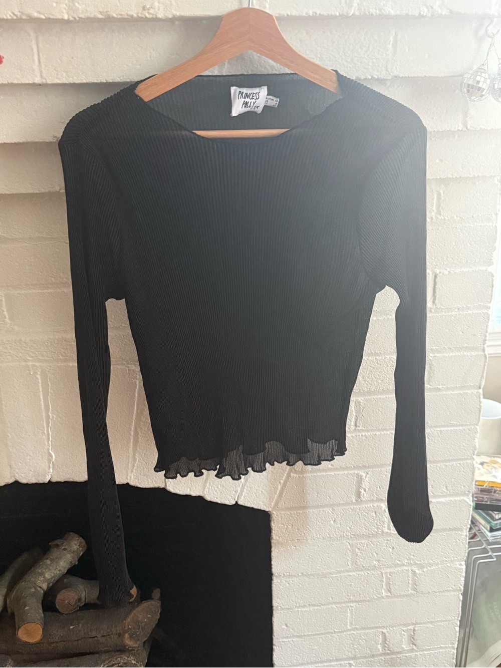 Princess Polly sheer black long sleeve